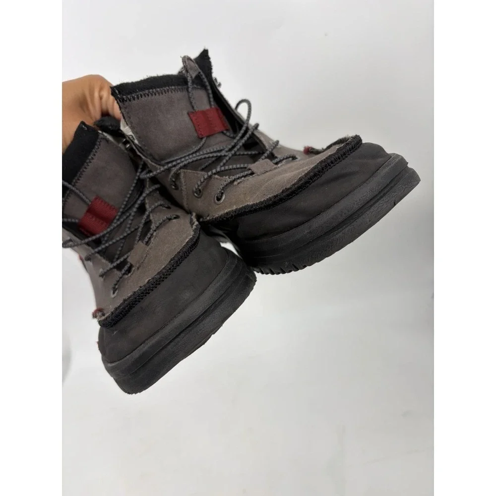 Hey Dude Bradley Waxed Canvas Gray And Black Boots Mens Size 11 Chukka Gorpcore
